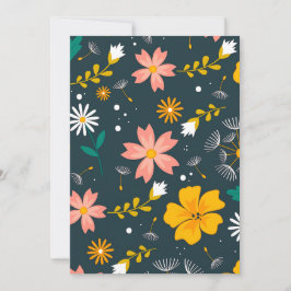 Cartão De Festividades Jardim Floral Naval Padrão Caprichoso de Primavera