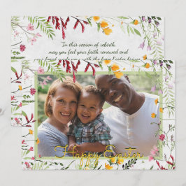 Cartão De Festividades Jardim personalizado foto floral Páscoa