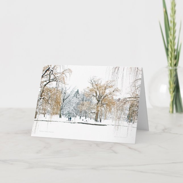 Cartão De Festividades Jardim Público de Boston (Frente)