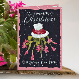 Cartão De Festividades Jardineiro Pink Christmas Cactus Snowy Lovers