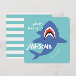 Cartão De Festividades Jaw-some shark classroom valentines day card