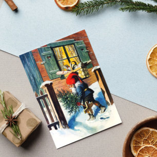 Cartão De Festividades Jenny Nyström Gnome Vintage Árvore de Natal sueca