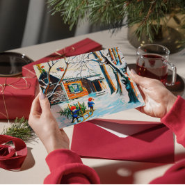 Cartão De Festividades Jenny Nyström Gnome Vintage Árvore de Natal sueca