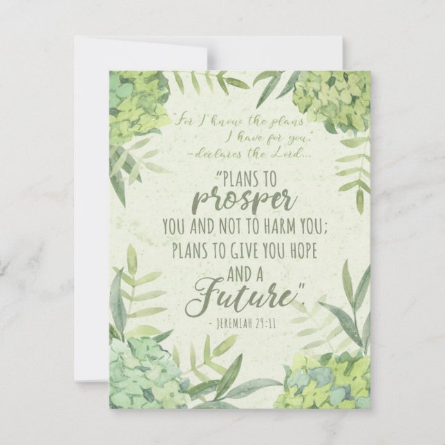Cartão De Festividades Jeremiah 29:11 (Frente)