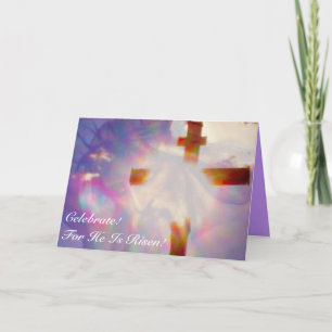 Cartão De Festividades Jesus and Glowing Cross Easter Card