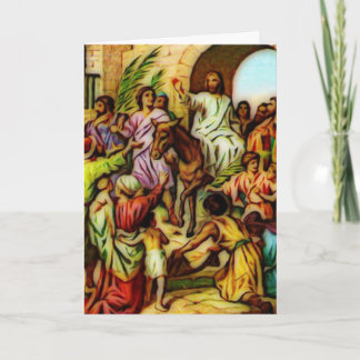 Cartão De Festividades Jesus dirige o burro para Jerusalém