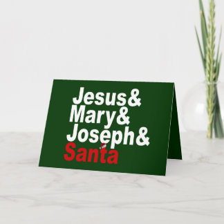Cartão De Festividades Jesus e Mary & Joseph & papai noel