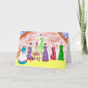 Cartão De Festividades Jesus in the Manger Christmas Card