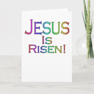 Cartão De Festividades Jesus Is Risen! (rainbow) easter card