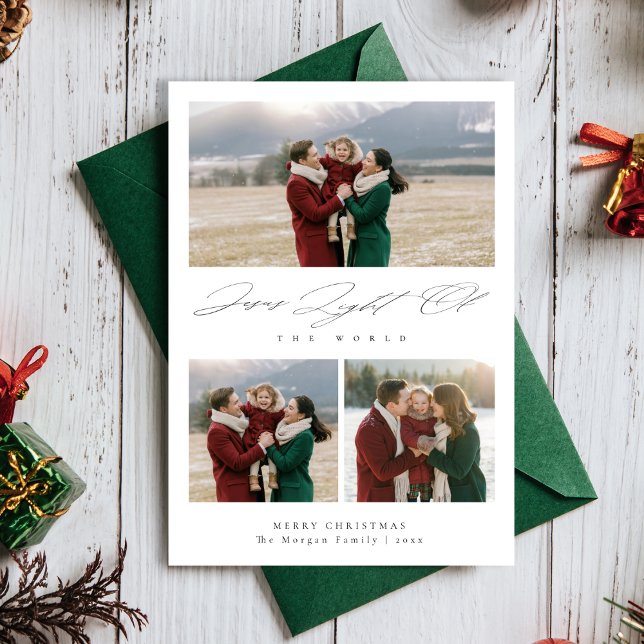 Cartão De Festividades Jesus Light of the World Religious 3 Photo (Criador carregado)