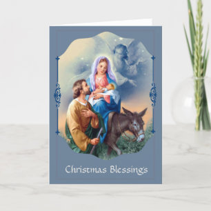 Cartão De Festividades Jesus Mary Joseph Flight into Egypt Angel