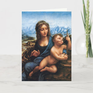 Cartão De Festividades Jesus Menino Antigo & Madona Religiosa Cristã
