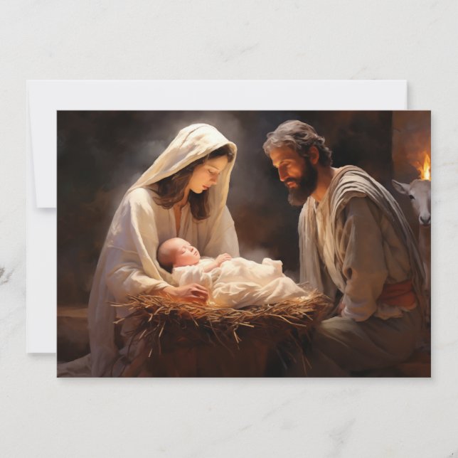 Cartão De Festividades Jesus Menino Maria José Natal Feliz Natal (Frente)