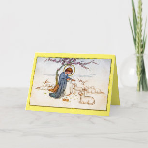 Cartão De Festividades Jesus religioso clássico com desejos de Páscoa