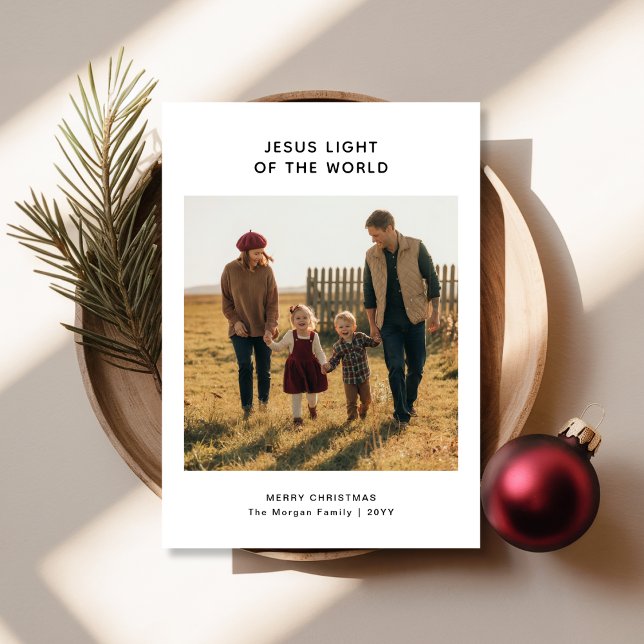 Cartão De Festividades Jesus Religioso Luz da Foto da Família Mundial (Criador carregado)