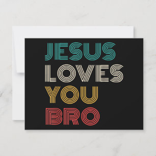 Cartão De Festividades Jesus Te Ama Irmão, Faith Cristã Engraçado Retro