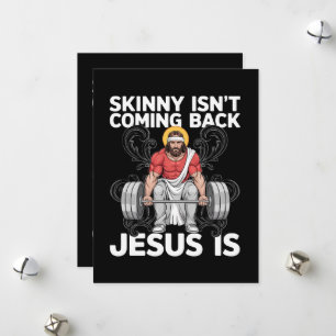 Cartão De Festividades Jesus Treino Academia Magro Não Está Voltando