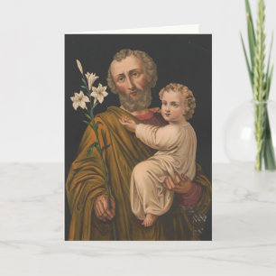 Cartão De Festividades Jesus Vintage & José Religioso Cristão