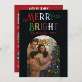 Cartão De Festividades Jewel Tones "Year in Review" Fotos do Natal