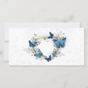 Cartão De Festividades Jewelry Heart with Butterflies Morpho