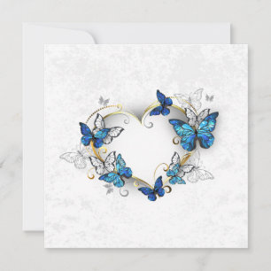 Cartão De Festividades Jewelry Heart with Butterflies Morpho