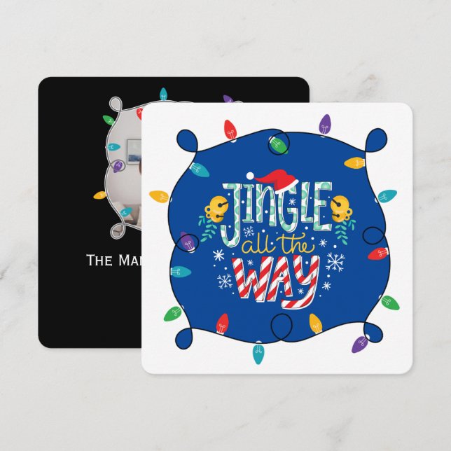 Cartão De Festividades Jingle até o fim (adicione sua foto) (Frente/Verso)