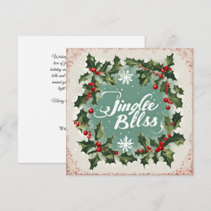 Cartão De Festividades Jingle Bells e Natal Holly Company Natal