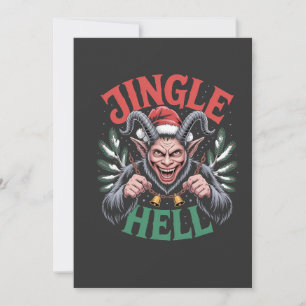 Cartão De Festividades Jingle Hell Christmas Krampus Mau Xmas