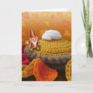Cartão De Festividades Jingle Jingle Little Gnome on a Pumpkin Pie Card