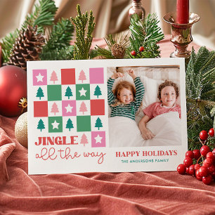 Cartão De Festividades Jinle All Way Retro Family Holiday Card