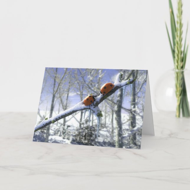 Cartão De Festividades Joaninha do Natal (Frente)