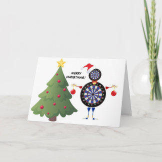 Cartão De Festividades Jogador de dardo do Feliz Natal