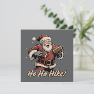Cartão De Festividades Jogador de Futebol do Papai Noel Retro Ho Ho Camin