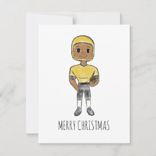 Cartão De Festividades jogador de futebol retrô vintage preto amarelo sim