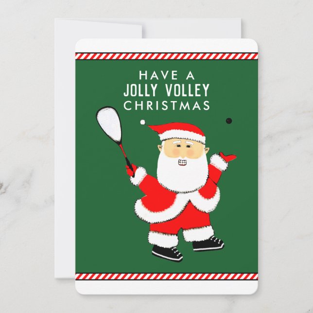 Cartão De Festividades Jogador de Squash Natal (Frente)