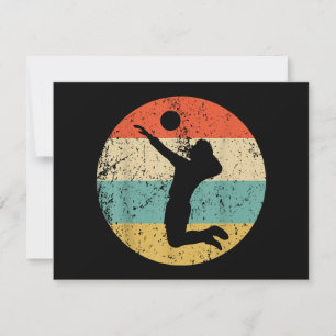 Cartão De Festividades Jogador de Voleibol Retro Vintage