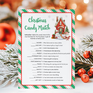 Cartão De Festividades Jogo de Correspondência de Doces da Festa de Natal