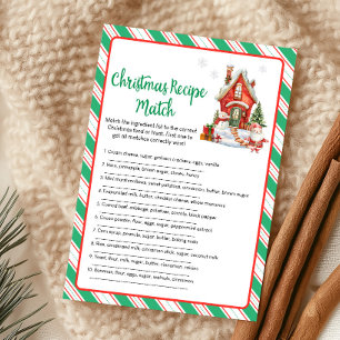 Cartão De Festividades Jogo de Correspondência de Receitas de Natal de Fé