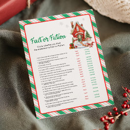 Cartão De Festividades Jogo de Natal Fato ou Ficção Festa de Natal