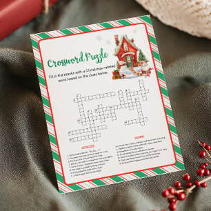 Cartão De Festividades Jogo de Palavras Cruzadas da Festa de Natal