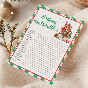 Cartão De Festividades Jogo de Palavras de Natal Festa de Natal Scrabble
