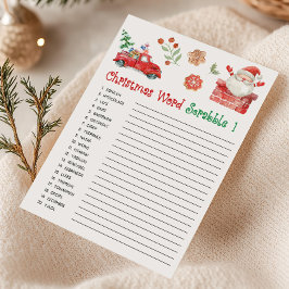 Cartão De Festividades Jogo de Scrabble de Palavras de Natal do Papai Noe