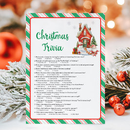 Cartão De Festividades Jogo de Trivia de Festa de Natal