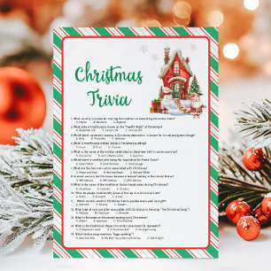 Cartão De Festividades Jogo de Trivia de Festa de Natal