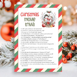 Cartão De Festividades Jogo de Trivia de Filme de Natal