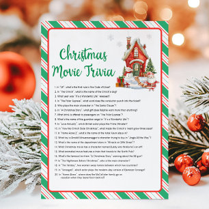 Cartão De Festividades Jogo de Trivia de Filme de Natal de Férias