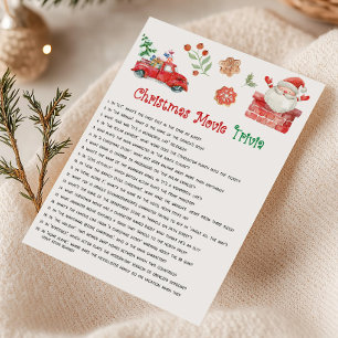 Cartão De Festividades Jogo de Trivia de Filme de Natal do Papai Noel