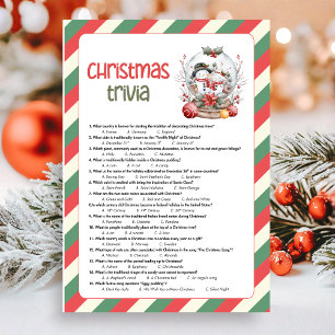 Cartão De Festividades Jogo de Trivia de Natal