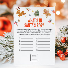 Cartão De Festividades Jogo do que está no saco do Papai Noel no Natal