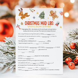 Cartão De Festividades Jogo Mad Libs de Natal